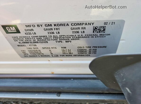 KL4MMFSL0MB152428 2021 BUICK ENCORE White სალონის 360-გრადუსიანი ხედი