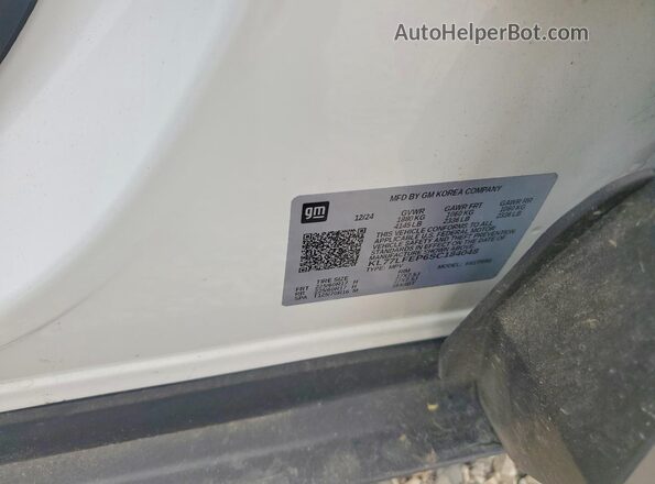 KL77LFEP6SC184048 2025 CHEVROLET TRAX White Vista de la etiqueta del VIN