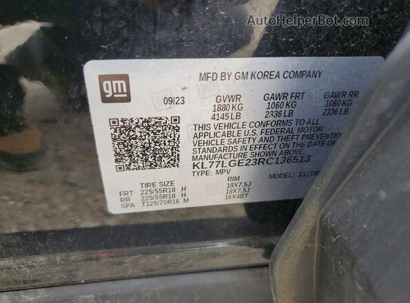 KL77LGE23RC136513 2024 CHEVROLET TRAX Black Շարժիչի բաժամունքի տեսք