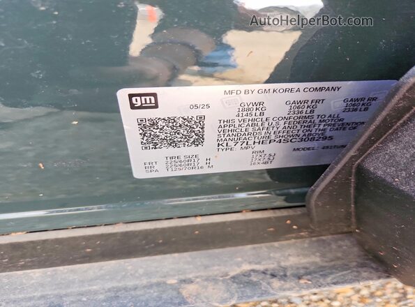 KL77LHEP4SC308295 2025 CHEVROLET TRAX Blue 360 interior view