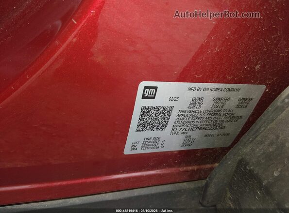 KL77LHEP6SC239240 2025 CHEVROLET TRAX Red ძრავის განყოფილების ხედი