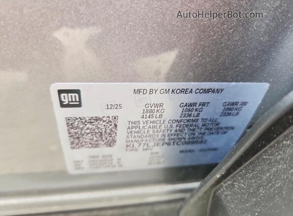 KL77LJEP6TC089591 2026 CHEVROLET TRAX Gray ძრავის განყოფილების ხედი