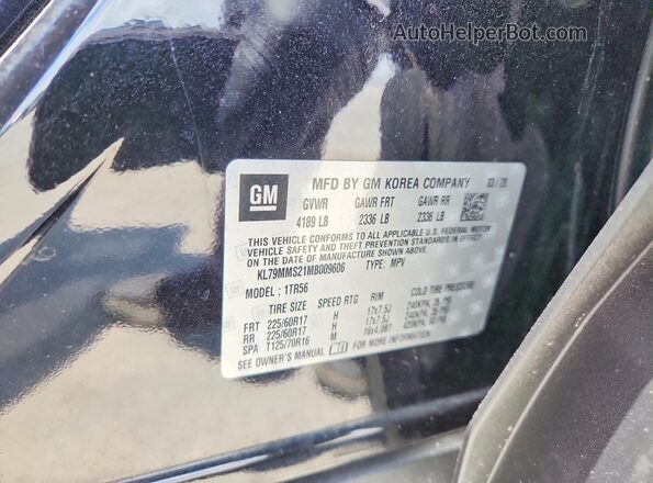 KL79MMS21MB009606 2021 CHEVROLET TRAILBLAZER Black Vista de la etiqueta del VIN