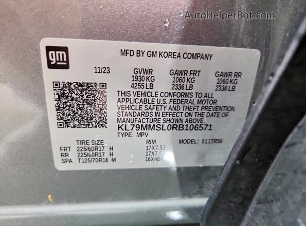 KL79MMSL0RB106571 2024 CHEVROLET TRAILBLAZER Silver Вид підкапотного простору