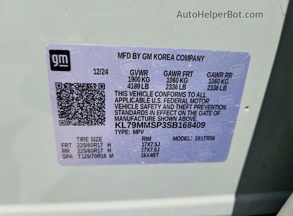 KL79MMSP3SB168409 2025 CHEVROLET TRAILBLAZER Green 360 interior view