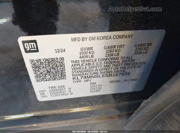 KL79MNSL6SB167936 2025 CHEVROLET TRAILBLAZER Black ძრავის განყოფილების ხედი