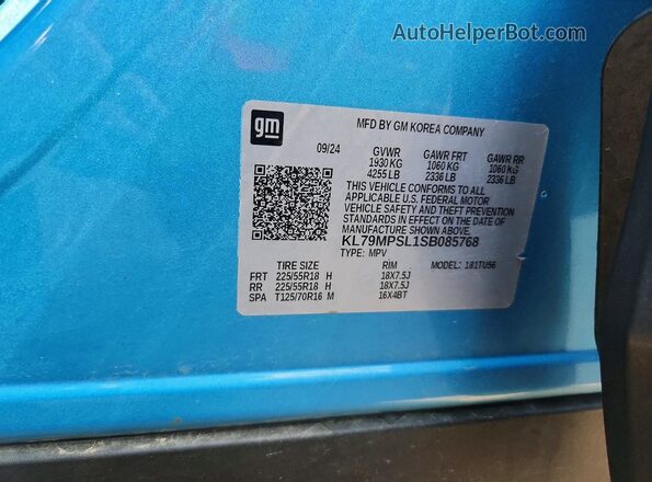 KL79MPSL1SB085768 2025 CHEVROLET TRAILBLAZER Blue Widok wnętrza 360 stopni