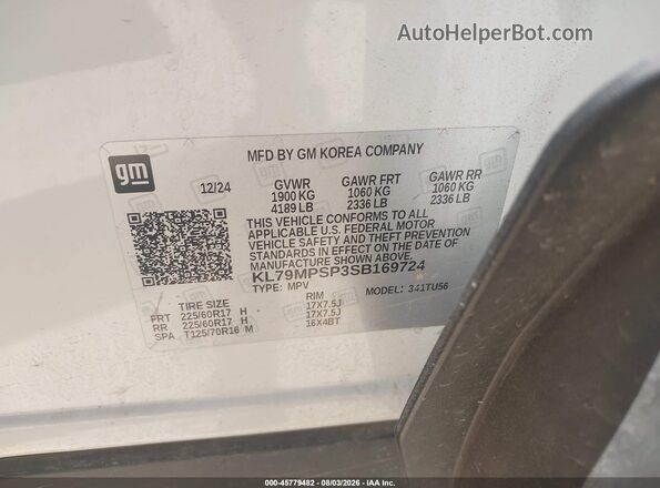 KL79MPSP3SB169724 2025 CHEVROLET TRAILBLAZER Белый Вид подкапотного пространства
