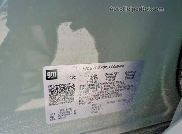 KL79MPSP3TB153265 2026 CHEVROLET TRAILBLAZER Green Widok komory silnika