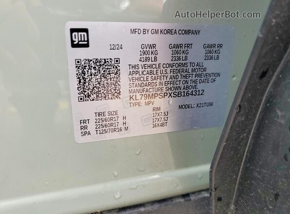 KL79MPSPXSB164312 2025 CHEVROLET TRAILBLAZER Green 360 interior view