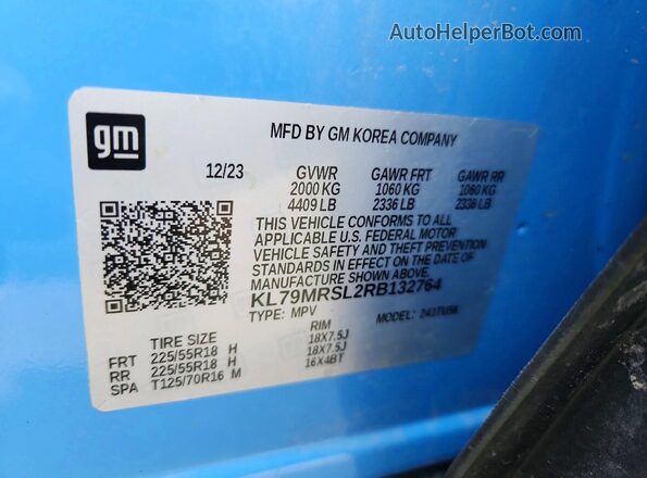 KL79MRSL2RB132764 2024 CHEVROLET TRAILBLAZER Blue Widok komory silnika
