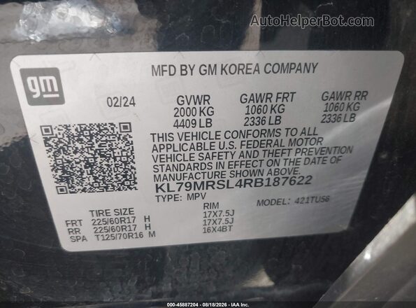 KL79MRSL4RB187622 2024 CHEVROLET TRAILBLAZER Black Շարժիչի բաժամունքի տեսք