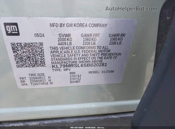 KL79MRSL6SB020281 2025 CHEVROLET TRAILBLAZER Green Widok komory silnika