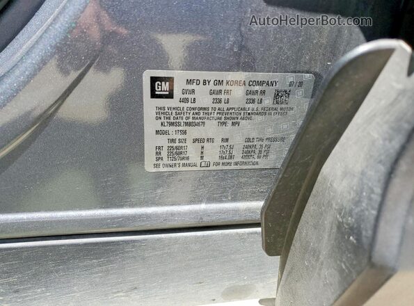 KL79MSSL7MB034670 2021 CHEVROLET TRAILBLAZER Gray ძრავის განყოფილების ხედი
