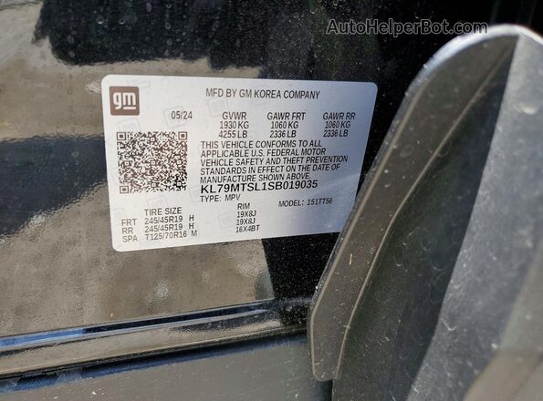 KL79MTSL1SB019035 2025 CHEVROLET TRAILBLAZER Black VIN კოდის სტიკერის ხედი