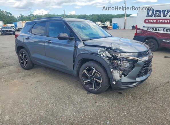 KL79MTSL2MB090666 2021 CHEVROLET TRAILBLAZER Серый Передняя правая четверть