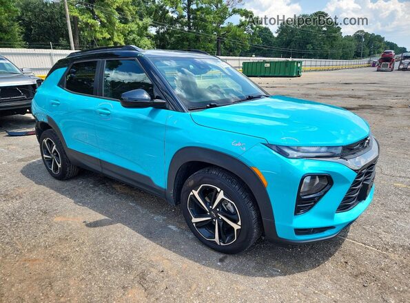 KL79MTSL2MB107224 2021 CHEVROLET TRAILBLAZER Turquoise Передня права чверть