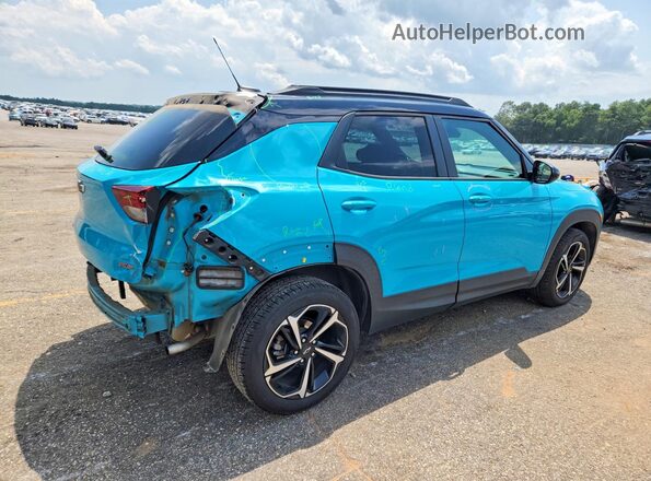 KL79MTSL2MB107224 2021 CHEVROLET TRAILBLAZER Turquoise Задня права чверть