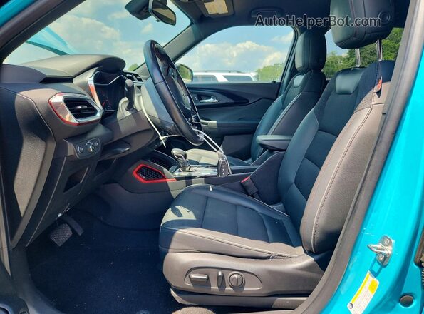 KL79MTSL2MB107224 2021 CHEVROLET TRAILBLAZER Turquoise Вид салону спереду