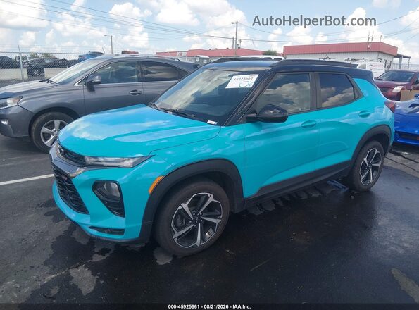 KL79MTSL4MB086375 2021 CHEVROLET TRAILBLAZER Teal Widok z przodu