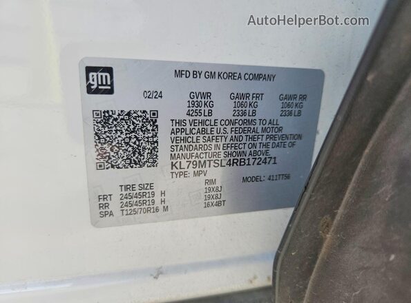 KL79MTSL4RB172471 2024 CHEVROLET TRAILBLAZER Белый Вид подкапотного пространства