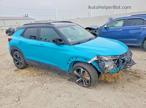 KL79MTSL6NB067344 2022 CHEVROLET TRAILBLAZER Turquoise Przód prawy