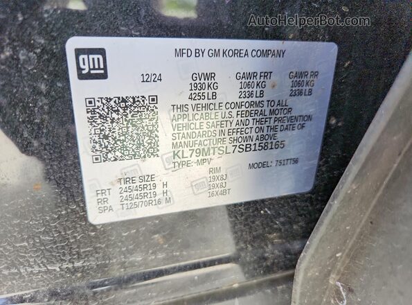 KL79MTSL7SB158165 2025 CHEVROLET TRAILBLAZER Black Widok komory silnika