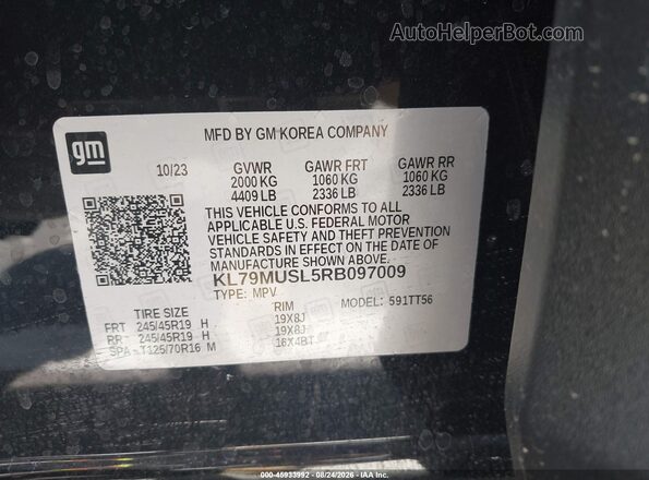 KL79MUSL5RB097009 2024 CHEVROLET TRAILBLAZER Black Engine compartment view