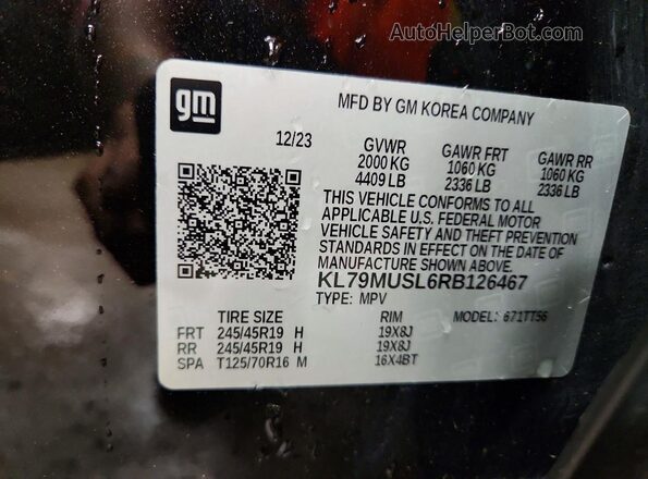 KL79MUSL6RB126467 2024 CHEVROLET TRAILBLAZER Black VIN կոդի պիտակի տեսք