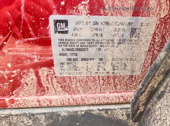 KL79MUSL7MB003575 2021 CHEVROLET TRAILBLAZER Красный Вид подкапотного пространства