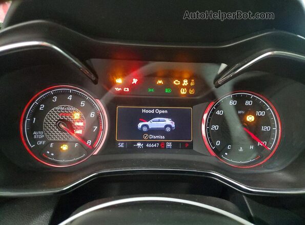 KL79MUSL9MB002797 2021 CHEVROLET TRAILBLAZER Burgundy Սարքավորումների վահանակի տեսք