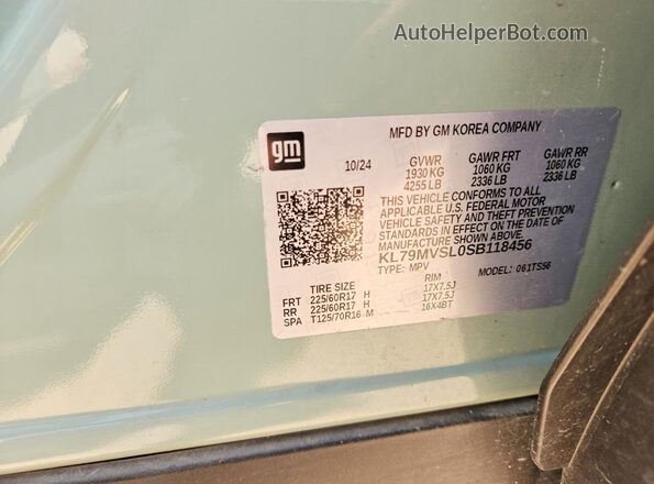 KL79MVSL0SB118456 2025 CHEVROLET TRAILBLAZER Green Vista del compartimento del motor