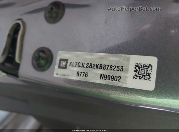 KL7CJLSB2KB878253 2019 CHEVROLET TRAX Gray Շարժիչի բաժամունքի տեսք