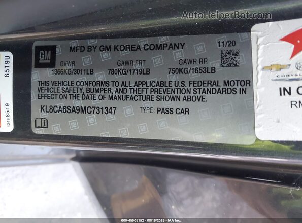 KL8CA6SA9MC731347 2021 CHEVROLET SPARK Серый Вид подкапотного пространства