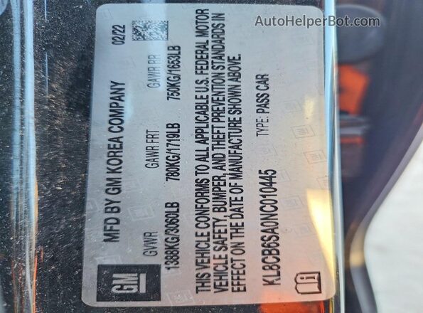 KL8CB6SA0NC010445 2022 CHEVROLET SPARK Черный Вид подкапотного пространства