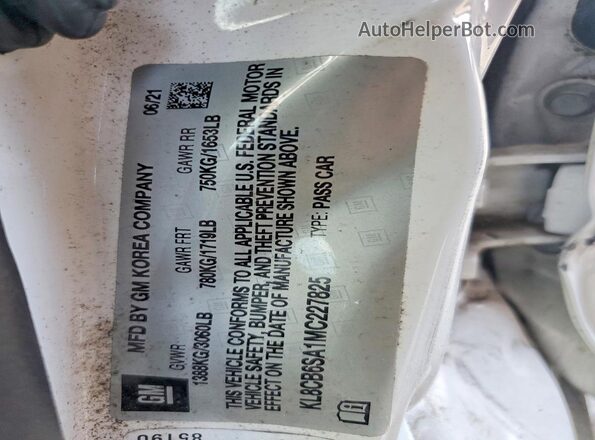 KL8CB6SA1MC227825 2021 CHEVROLET SPARK White Widok komory silnika