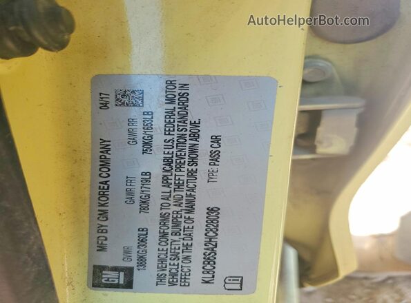 KL8CB6SA2HC828036 2017 CHEVROLET SPARK Green Widok komory silnika