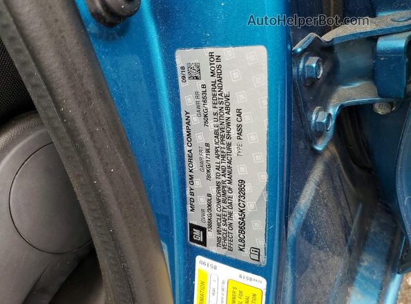 KL8CB6SA5KC732859 2019 CHEVROLET SPARK Blue Widok komory silnika