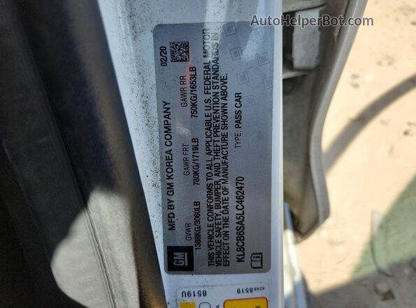 KL8CB6SA5LC462470 2020 CHEVROLET SPARK White Widok komory silnika