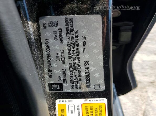 KL8CB6SA5LC477339 2020 CHEVROLET SPARK Black VIN կոդի պիտակի տեսք