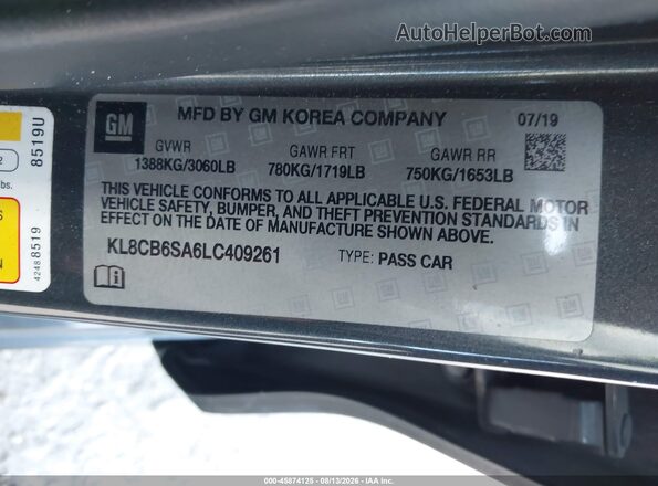 KL8CB6SA6LC409261 2020 CHEVROLET SPARK Черный Вид подкапотного пространства