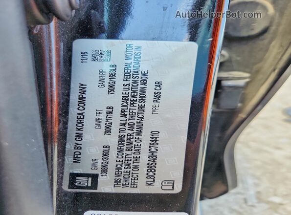 KL8CB6SA8HC764410 2017 CHEVROLET SPARK Черный Вид подкапотного пространства