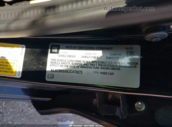 KL8CB6SA8JC479275 2018 CHEVROLET SPARK Black Вид підкапотного простору
