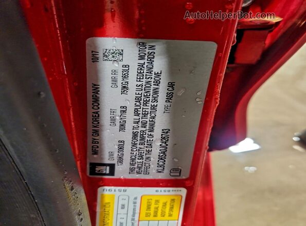 KL8CD6SA0JC426743 2018 CHEVROLET SPARK Red Vista del compartimento del motor