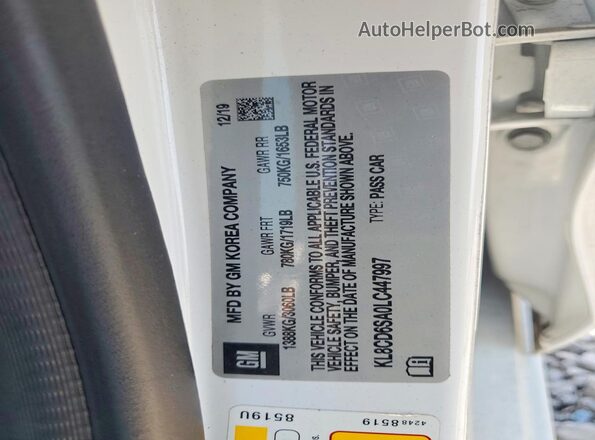 KL8CD6SA0LC447997 2020 CHEVROLET SPARK White Widok komory silnika
