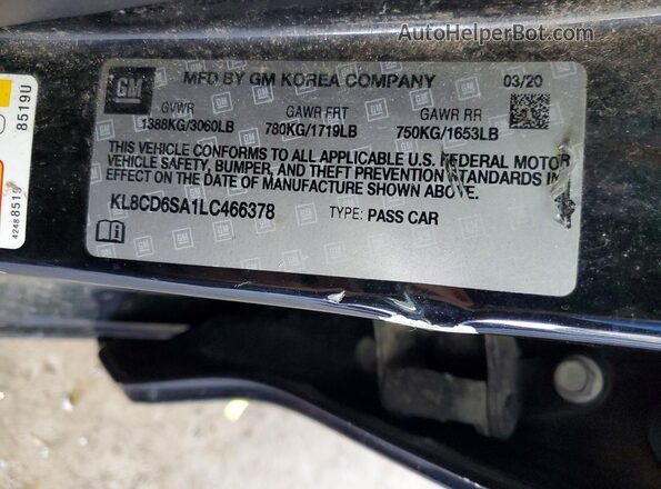 KL8CD6SA1LC466378 2020 CHEVROLET SPARK Black Widok komory silnika