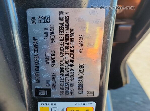 KL8CD6SA2MC720990 2021 CHEVROLET SPARK Black Շարժիչի բաժամունքի տեսք