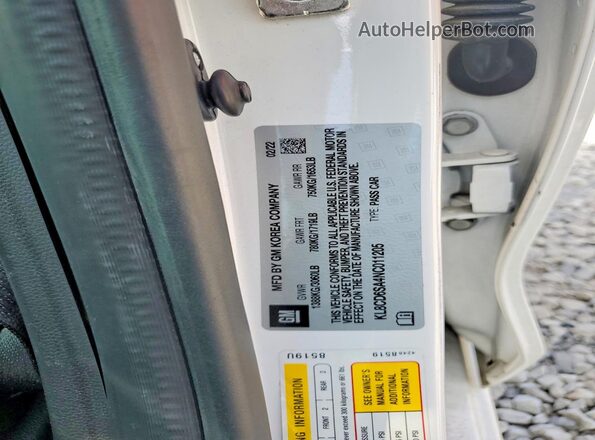 KL8CD6SA4NC011205 2022 CHEVROLET SPARK White Вид підкапотного простору