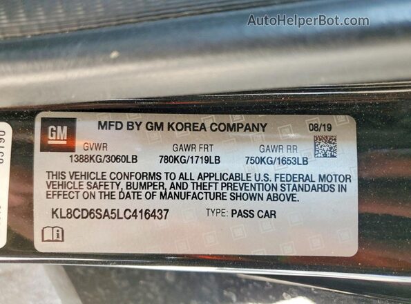KL8CD6SA5LC416437 2020 CHEVROLET SPARK Black Widok komory silnika