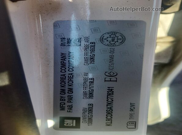 KL8CD6SA7KC776341 2019 CHEVROLET SPARK White Engine compartment view